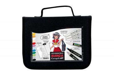 GRAPH IT Coffret Manga - 12 marqueurs + 3 liners +Shake blanc + trame A6