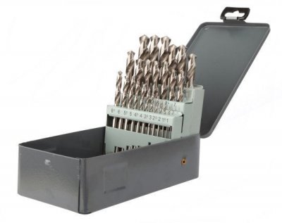 DIAGER Coffret m&eacute;tal de 25 pi&egrave;ces HSS meule pro  - &Oslash;1 &agrave; 13 - 747D