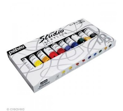 PEBEO Coffret peinture acrylique - P&eacute;b&eacute;o Studio Acrylic 20 ml- 10 tubes