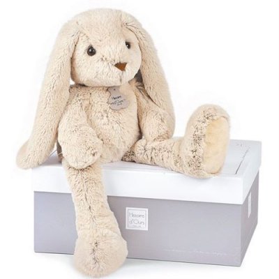 HISTOIRE D OURS Coffret peluche Lapin Copains c&acirc;lins beige (40 cm) Histoire d'Ours
