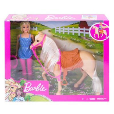 BARBIE Coffret poup&eacute;e  avec son cheval