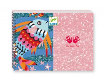 DJECO Coffret Sables et paillettes Arc-en-ciel de poissons 