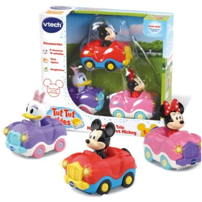 VTECH Coffret Tut Tut Bolides Trio Cabriolets Minnie Mickey Daisy