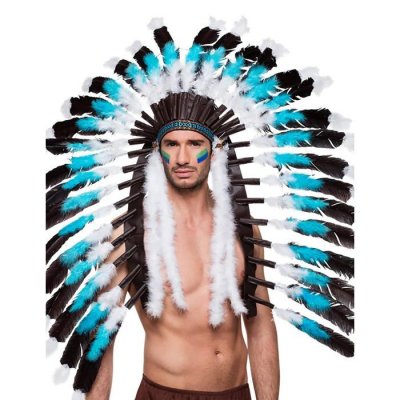 BOLAND BV Coiffe grand chef indien bleue adulte