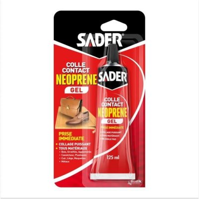 SADER Colle contact n&eacute;opr&egrave;ne multi-usages gel - transparent - 125 mL - 