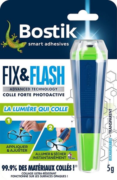 BOSTIK Colle Fix & Flash gel - transparent - 5 g - 