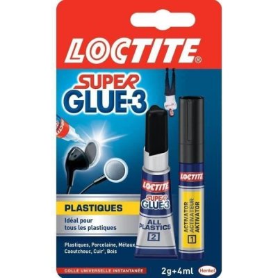 LOCTITE Colle sp&eacute;ciale plastique Super Glue 3 