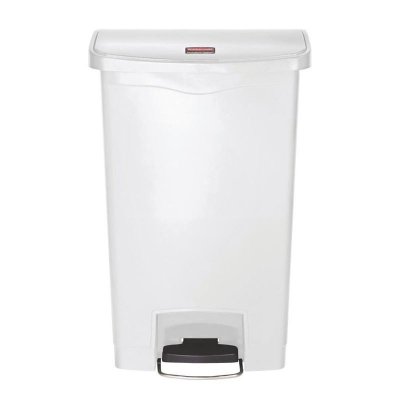RUBBERMAID Collecteur Slim Jim Step On Front Step Plastique 50 L Blanc
