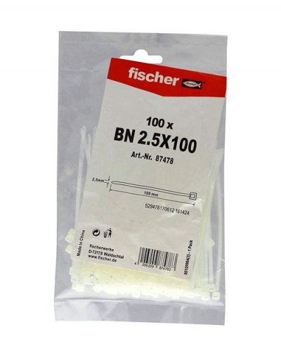 FISCHER Collier de serrage bn  87478 (l x l) 100 mm x 2.5 mm couleur: transparent 100 pc(s)