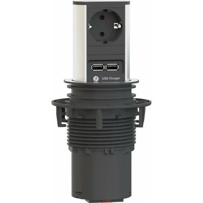 BACHMANN Colonne prise ELEVATOR 1xCEE7/3 1xUSB Charger Strom 2m