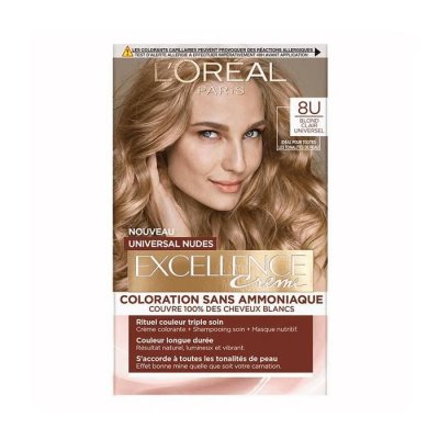 L OREAL PARIS Coloration Cheveux Universal Nudes 8 Blond Clair Excellence - La Bo&icirc;te