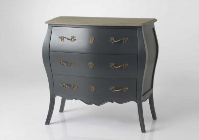 Commode 3 tiroirs en bois CELESTINE Noir 