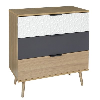 Commode 3 tiroirs mod&egrave;le Sven - H. 100 cm. - Bois 