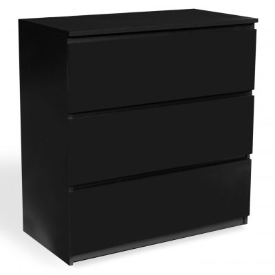 Commode 3 tiroirs TOMI bois noir 