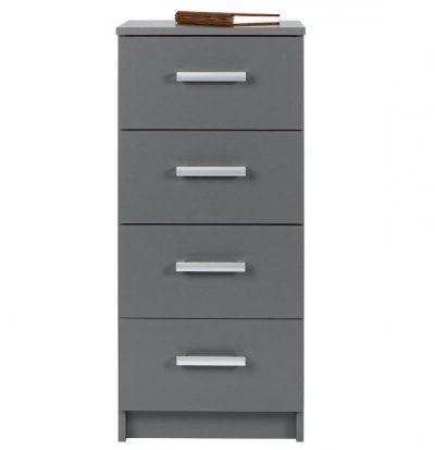 Commode 4 tiroirs ELENZIO D&eacute;cor Gris Graphite