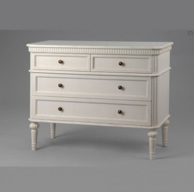 Commode 4 tiroirs (kit) L&eacute;onie - Amadeus - Blanc - Bois