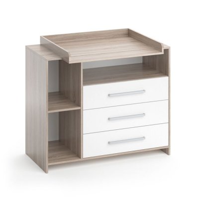 VICCO Commode &agrave; langer 113x100cm, Blanc/Sonoma