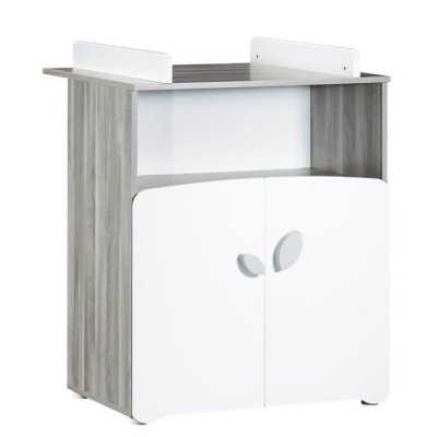 BABY PRICE Commode &agrave; langer 2 tiroirs + 1 grande niche NEW LEAF