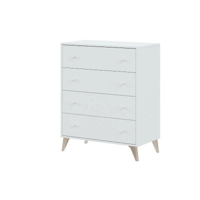 Commode &agrave; quatre tiroirs, coloris blanc, 78 x 95 x 40 cm.