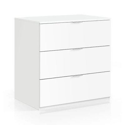 Commode &agrave; trois tiroirs, couleur blanche, Dimensions 77 x 80 x 38 cm