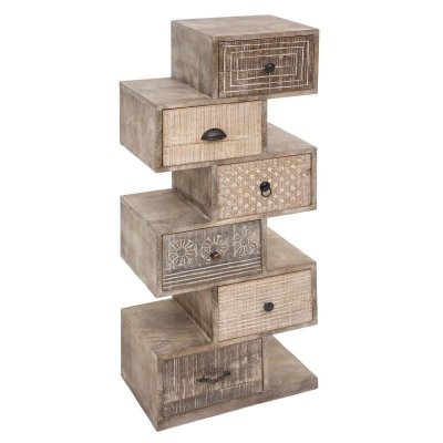 Commode Ajay 6 tiroirs bois massif Atmosphera 