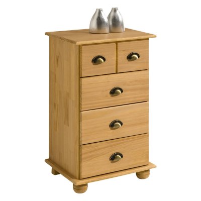 Commode apothicaire COLMAR en pin massif, 4 tiroirs, finition cir&eacute;e 