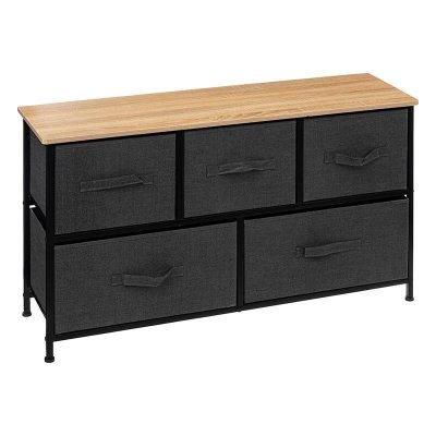 Commode basse 5 tiroirs tissa gris fonc&eacute; 5five - gris fonc&eacute;