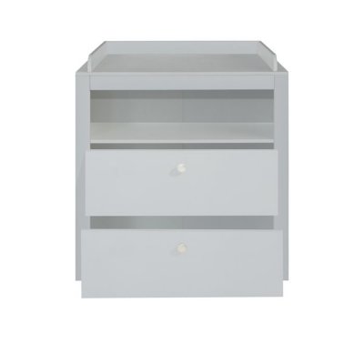 TRENDTEAM Commode b&eacute;b&eacute; 2 tiroirs avec plan &agrave; langer m&eacute;lamin&eacute; blanc Kenan