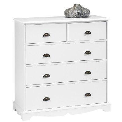 Commode blanche 5 tiroirs style anglais