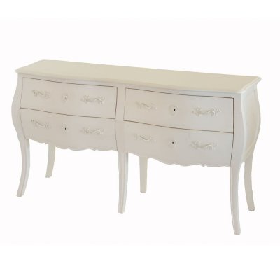 Commode double Murano blanche - - Blanc - Bois