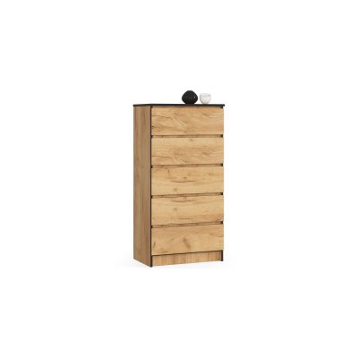 Commode K60 Ch&ecirc;ne Craft 60 cm 5 tiroirs fa&ccedil;ade Ch&ecirc;ne Craft 60x40x121 cm