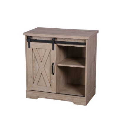 Commode new york 1 porte coulissante - marron 