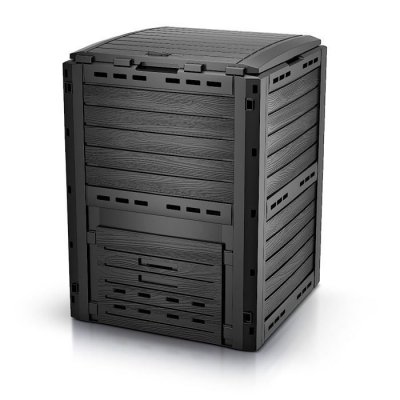 VOUNOT Composteur de jardin 300L Qualit&eacute; Sup&eacute;rieure pour Jardin D&eacute;chets Imitation Style bois noir