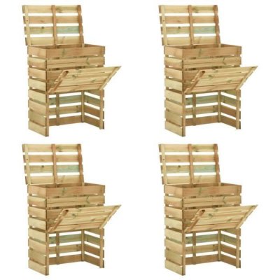 VIDAXL Composteur de jardin &agrave; lattes 4 pcs 80x50x100 cm Pin impr&eacute;gn&eacute;