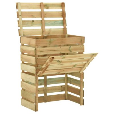 VIDAXL Composteur de jardin &agrave; lattes 80x50x100 cm bois de pin impr&eacute;gn&eacute;