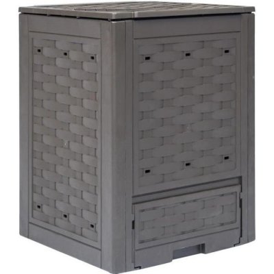 VIDAXL Composteur de jardin Marron 60x60x83 cm 300 L Plastique rotin