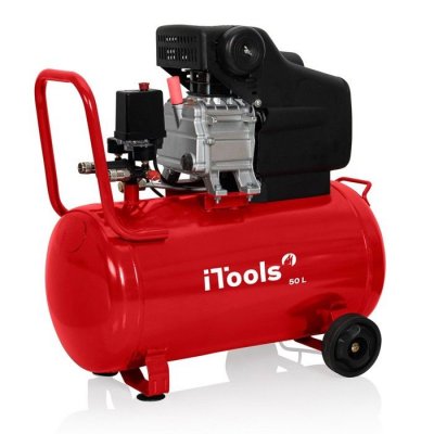 ITOOLS Compresseur d'air &agrave; huile 50L 8 bar 115 PSI Silencieux 2CV 1.5KW