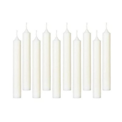PARIS PRIX Comptoir de la Bougie - Lot de 10 Bougies B&acirc;ton Basic 16cm Ivoire