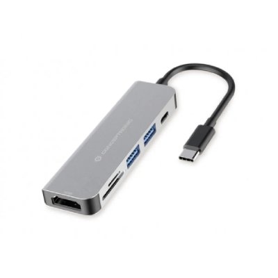 CONCEPTRONIC  donn adaptador hub usb-c a hdmi/usb-c/usb 3.0/sd/microsd