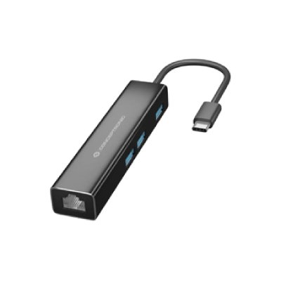 CONCEPTRONIC  donn07b hub usb-c a 3x usb 3.0/rj-45