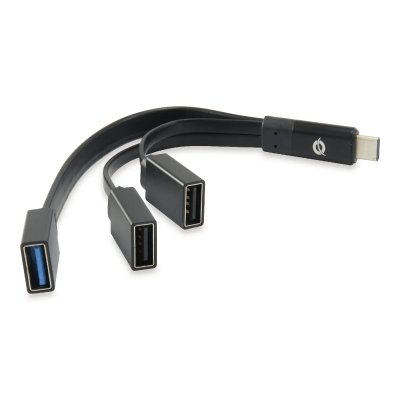 CONCEPTRONIC  Hub USB-C vers USB 3.0 + 2 USB OTG Noir