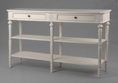 Console 6 pieds L&eacute;onie - Amadeus - Blanc - Bois