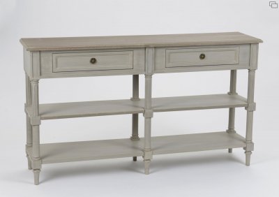 Console drapier &Eacute;douard 140x35 bois de Mindi - Amadeus - Gris - Bois