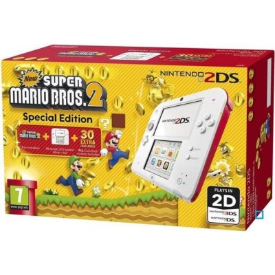 Console Nintendo 2DS Blanc + rouge + New Super Mario Bros 2