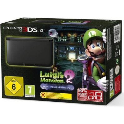 Console Nintendo 3DS XL Argent + Noir + Luigi's Mansion 2