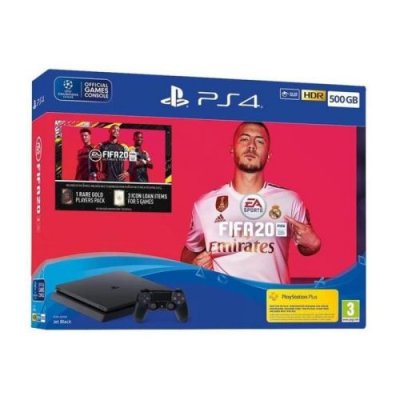 Console playstation 4 500 go noire + fifa 20 jeu ps4 (import anglais) 711719978008