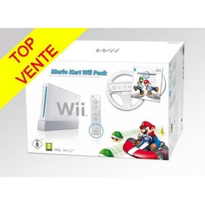 Console Wii blanche Nintendo + Wiimote Plus + Mario Kart Wii + Volant