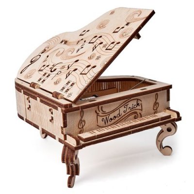  Construction d'un mod&egrave;le 3D Piano &agrave; queue de concert 14,5 cm en bois 36 pi&egrave;ces 