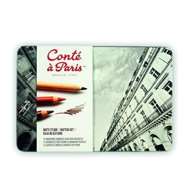 CONTE A PARIS Cont&eacute; &agrave; paris 500402 bo&icirc;te de 12 crayons esquisses assortis