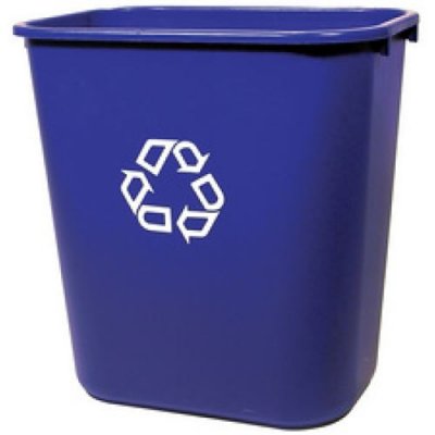 RUBBERMAID Conteneur Rectangulaire Et Symbole Recyclage - 129l - Bleu